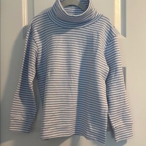 Luigi Kids Interlock Turtleneck Chambray Stripe